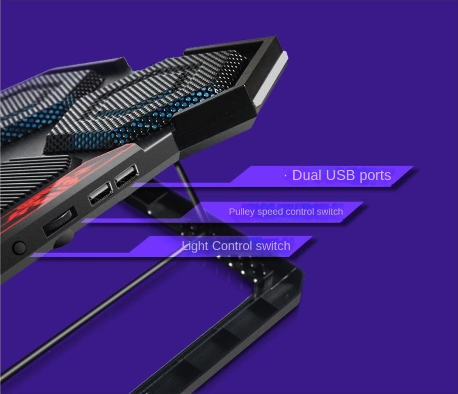 Refroidisseur Pc Portable Support De Refroidissement for Ordinateur Portable 12 À 17 Pouces, avec 6 Ventilateurs Silencieux Et Hauteur Réglable Ventilateur Rapide