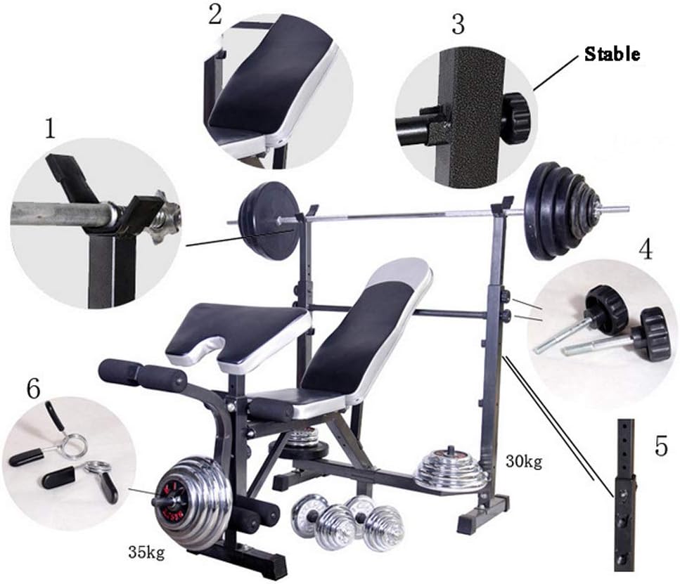 CCSU Workout Bench for Home Indoor Exercise,Adjustable Olympic Weight Bench,Weight Lifting and Strength Training and Squat Rack Stand Black : Sports & Outdoors