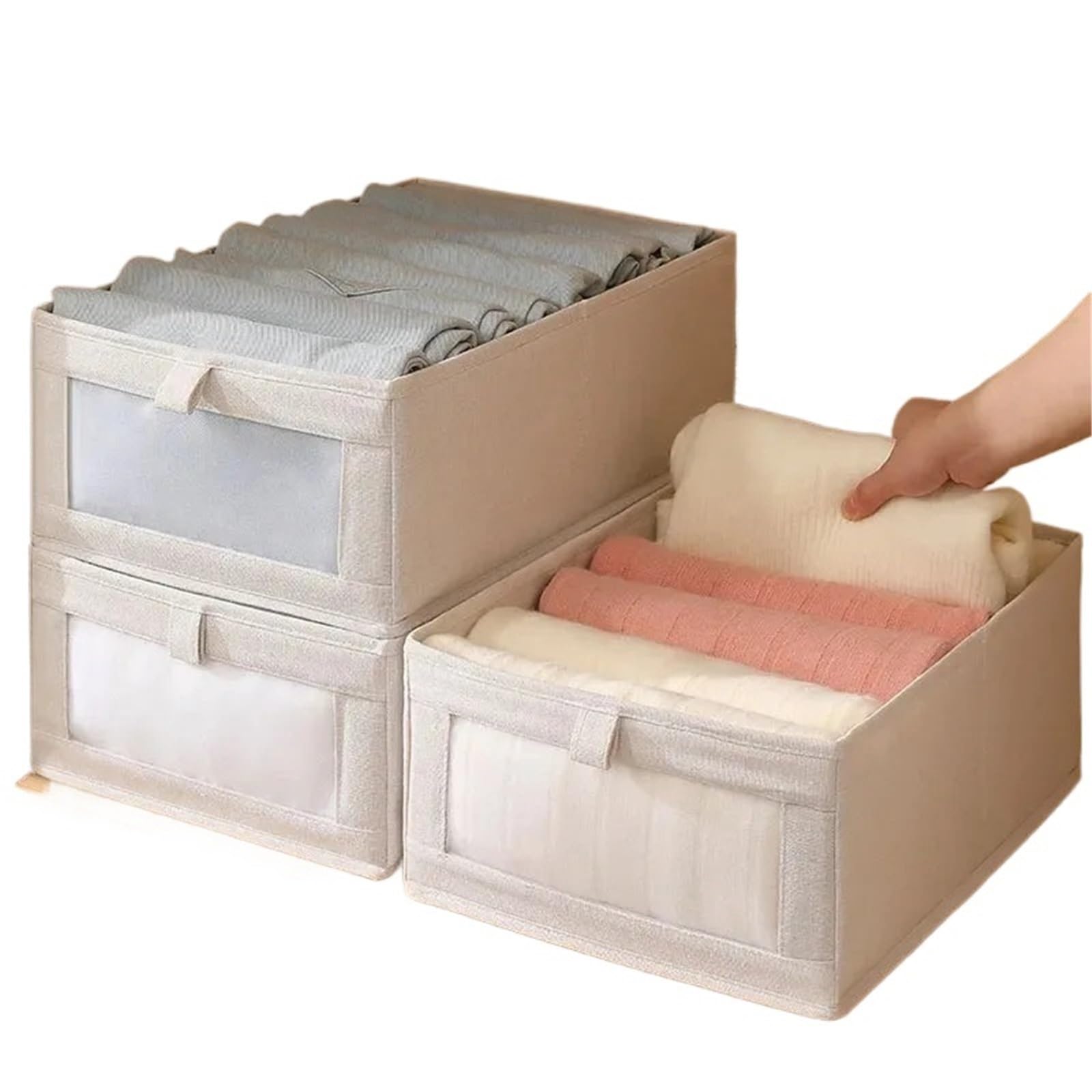 Organizzatore per cassetti di Biancheria Intima, Scatola Porta Calze, Reggiseno, Pantaloni, Vestiti, armadi e Tessuto Pieghevole per Camera da Letto, Guardaroba, casa