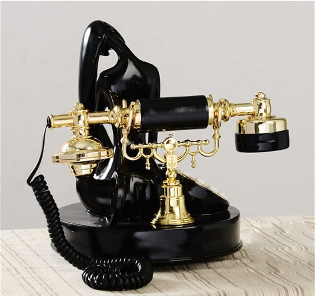 European Vintage Telephone Rustic Wired Household Landline Living Room Antique Decorative Ornaments