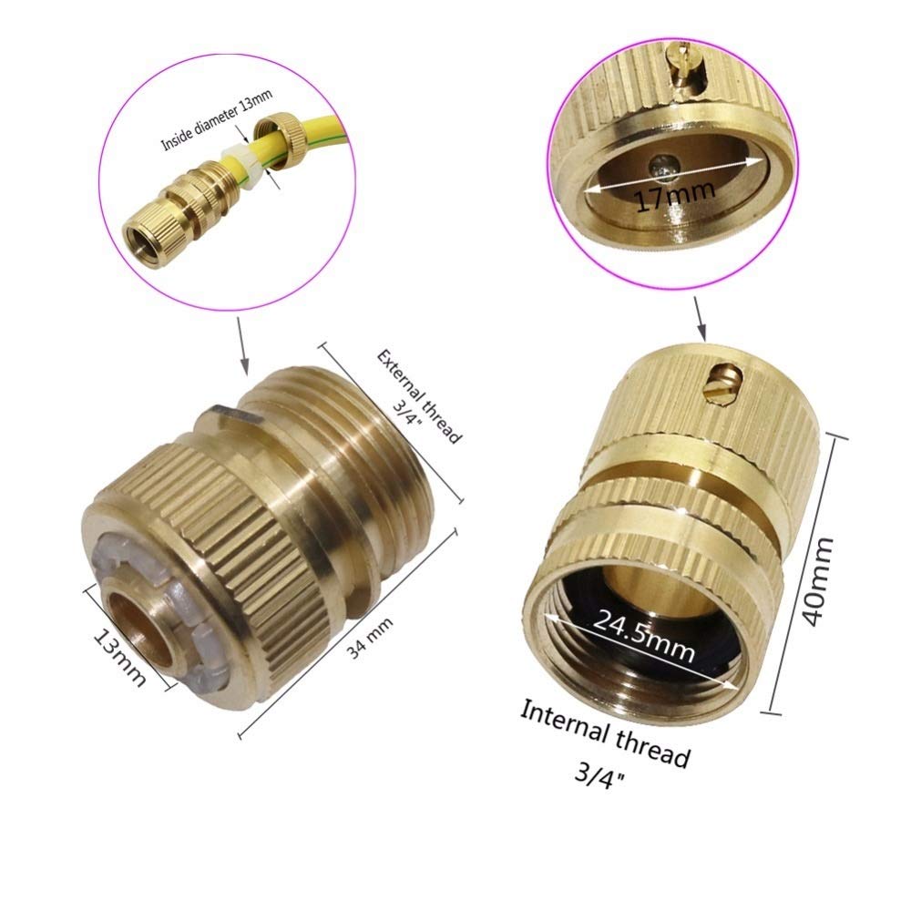 Accesorios a prueba de fugas 10 Establece kits de agua de 3/4 "Conector rápido de hilo macho con 3/4" Conectores de hilo femenino de jardín Accesorios de agua
