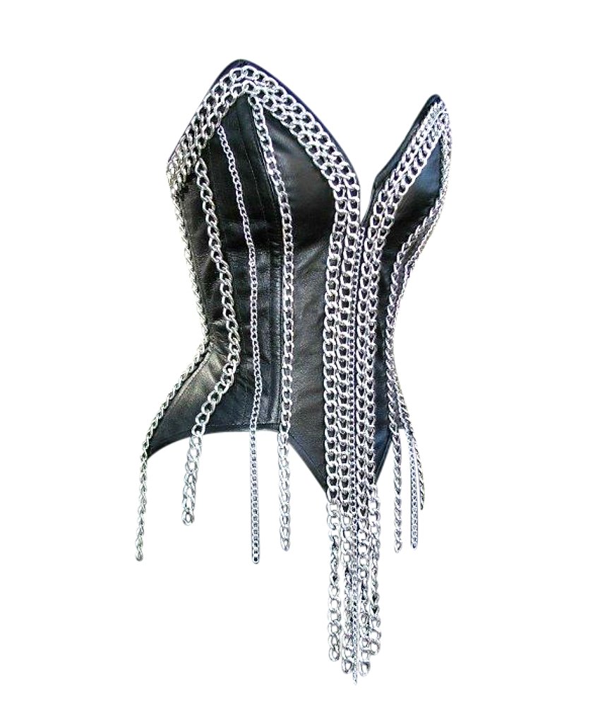 Chained Corset-Fabulous Scene Punk Overbust Corset with Chains: XS-5XL