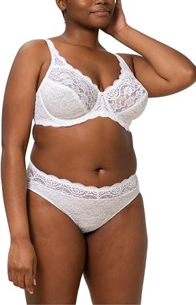 Triumph Amourette 300WX Underwire Padded Bra for Women - Comfortable Stretchy Lace - Full Coverage Bra - White, 36B