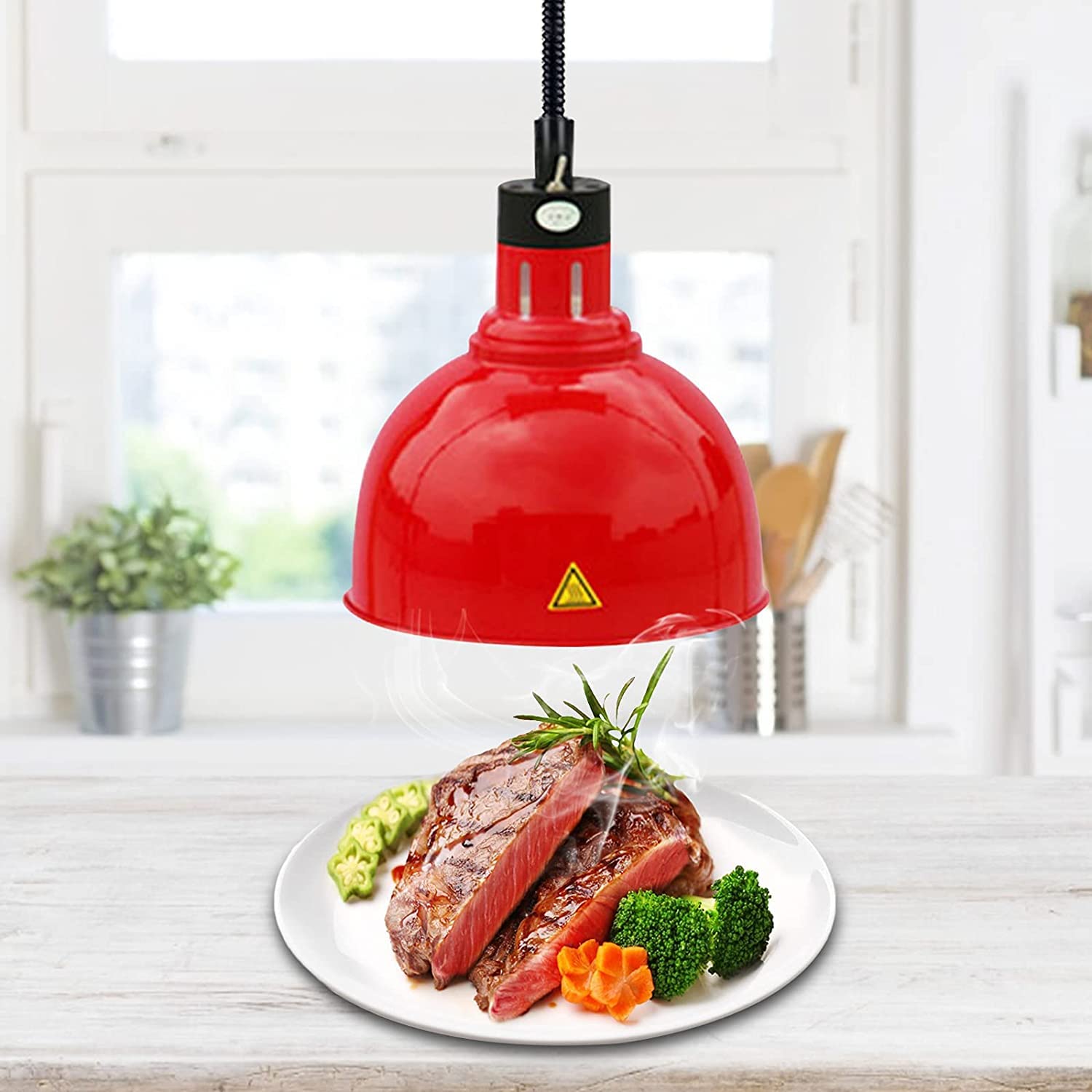 Lámpara de Calor Colgante para Alimentos de 300 W, lámpara de Calor para Alimentos de Cocina para Buffet, Equipo de calefacción de Cocina, Incluso disipación de Calor, Longitud del