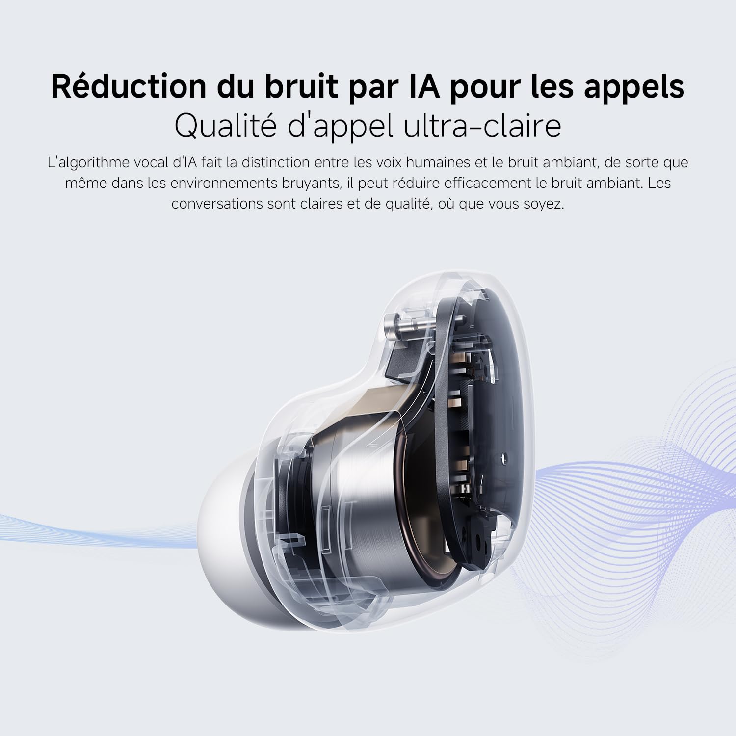 XIAOMI Redmi Buds 6 Play – Ecouteurs Bluetooth, Conducteurs 10 mm, 5 Modes EQ, Jusqu'à 7.5h+36h Autonomie de la Batterie, 10min de Charge fournit 3h de Lecture Musicale, IPX4, Blanc