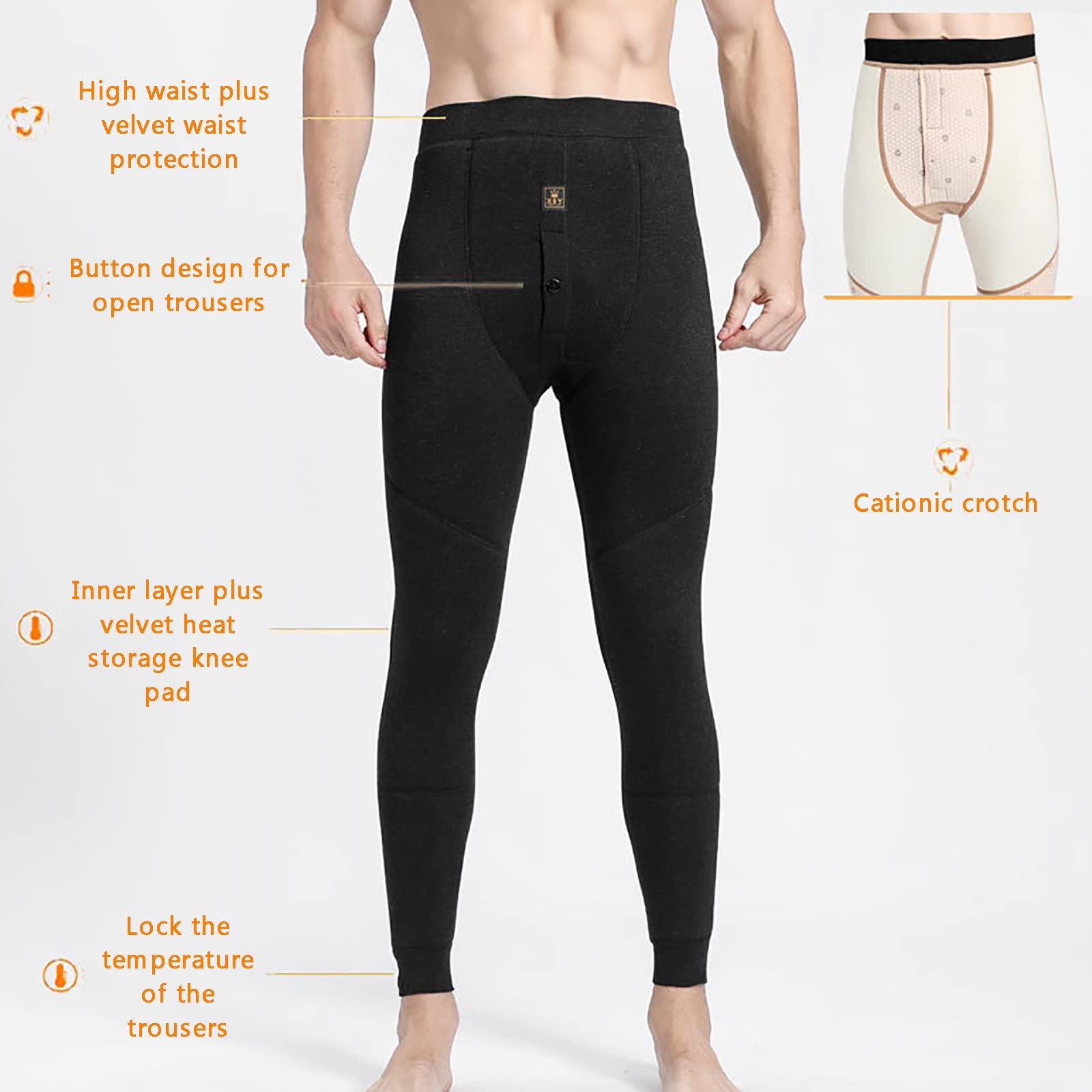 G&F Hombres Pantalones Térmicos Cálido Calzoncillos Largos Leggings Capa Base Transpirable y Secado Rápido