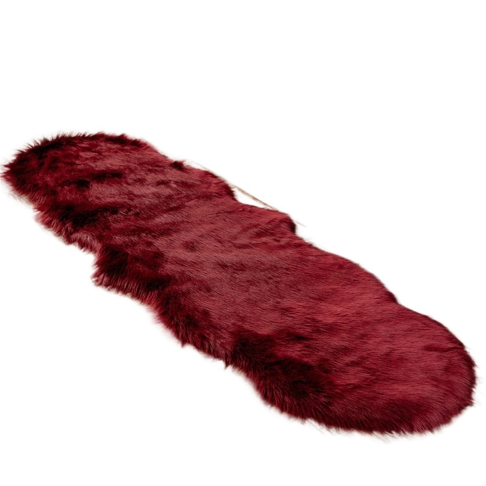 Teppich Flauschiger Weicher Kunstpelz, flauschiger Teppich, moderne Sessel for Wohnzimmer, Dekoration, Matten, Schminktisch, Tatami, Schlafzimmer, Lounge, Langhaar-Teppiche(2757-Red wine,1.0P Shape 65