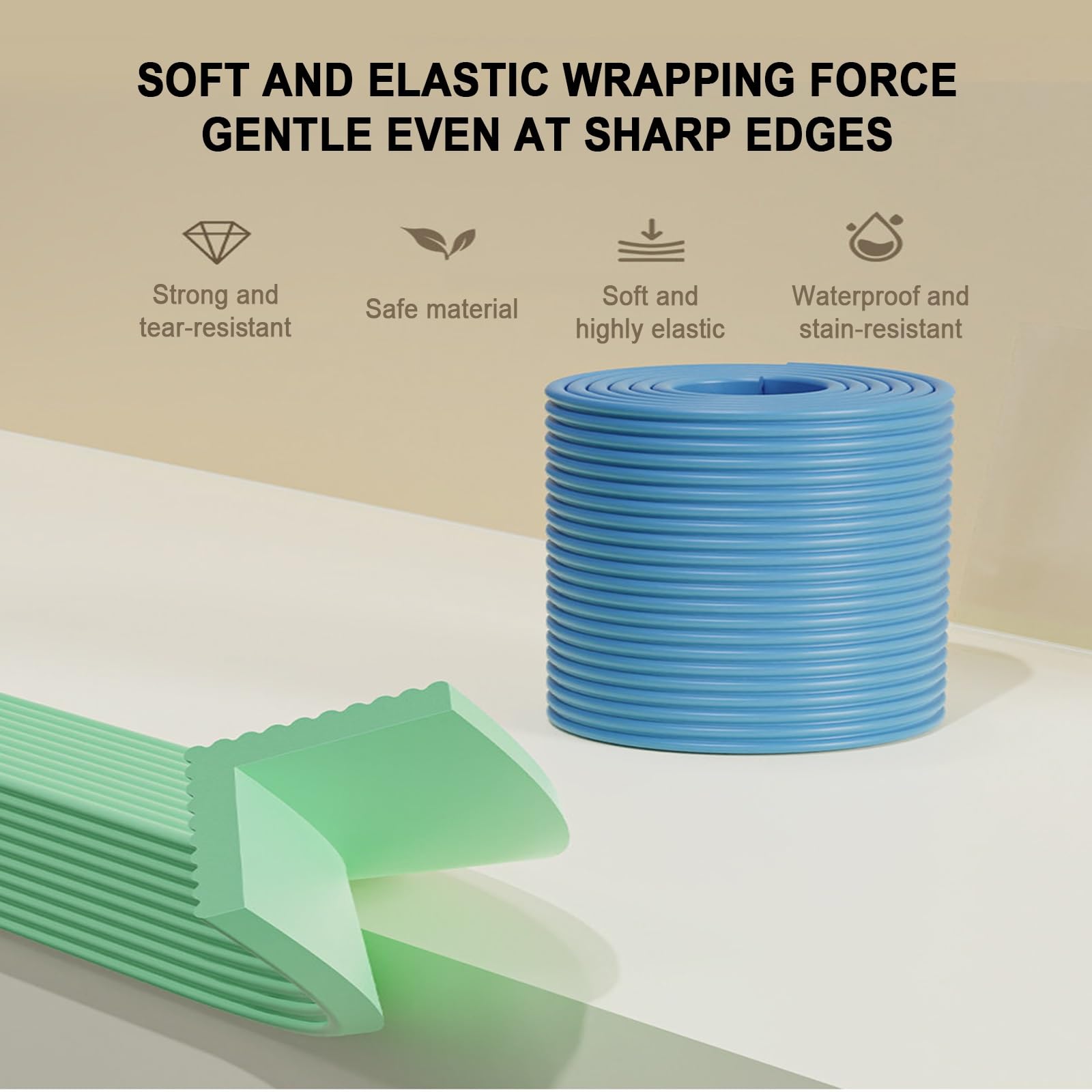 Protectores autoadhesivos de espuma NBR extra gruesa para esquinas de pared, acolchado suave para sala de juegos, dormitorio, guardería, tatami, protección de seguridad para muebles de bebés y niños