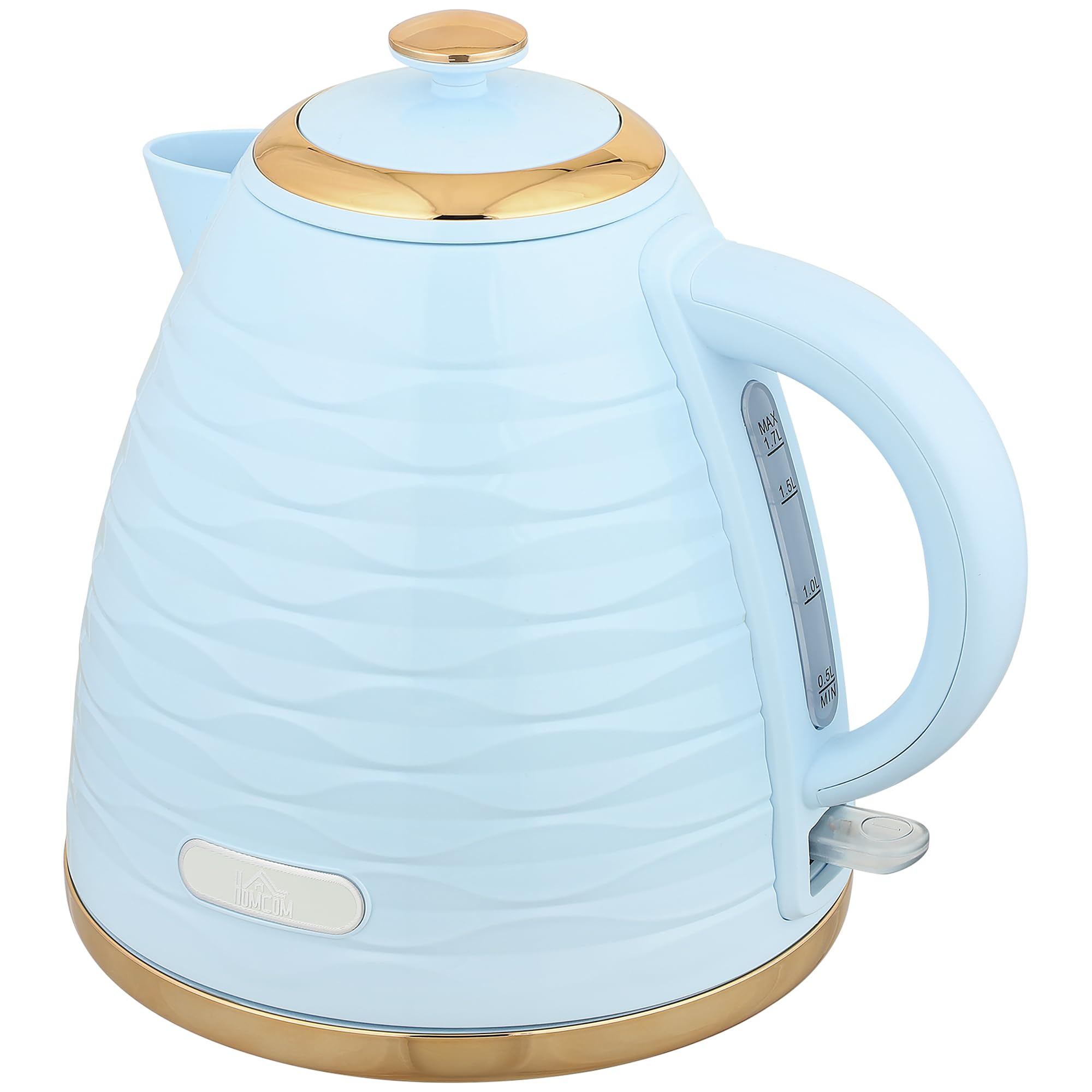 HOMCOM Electric Kettle - Light Blue Ripple - 1.7L Capacity - 3kW Fast Boil