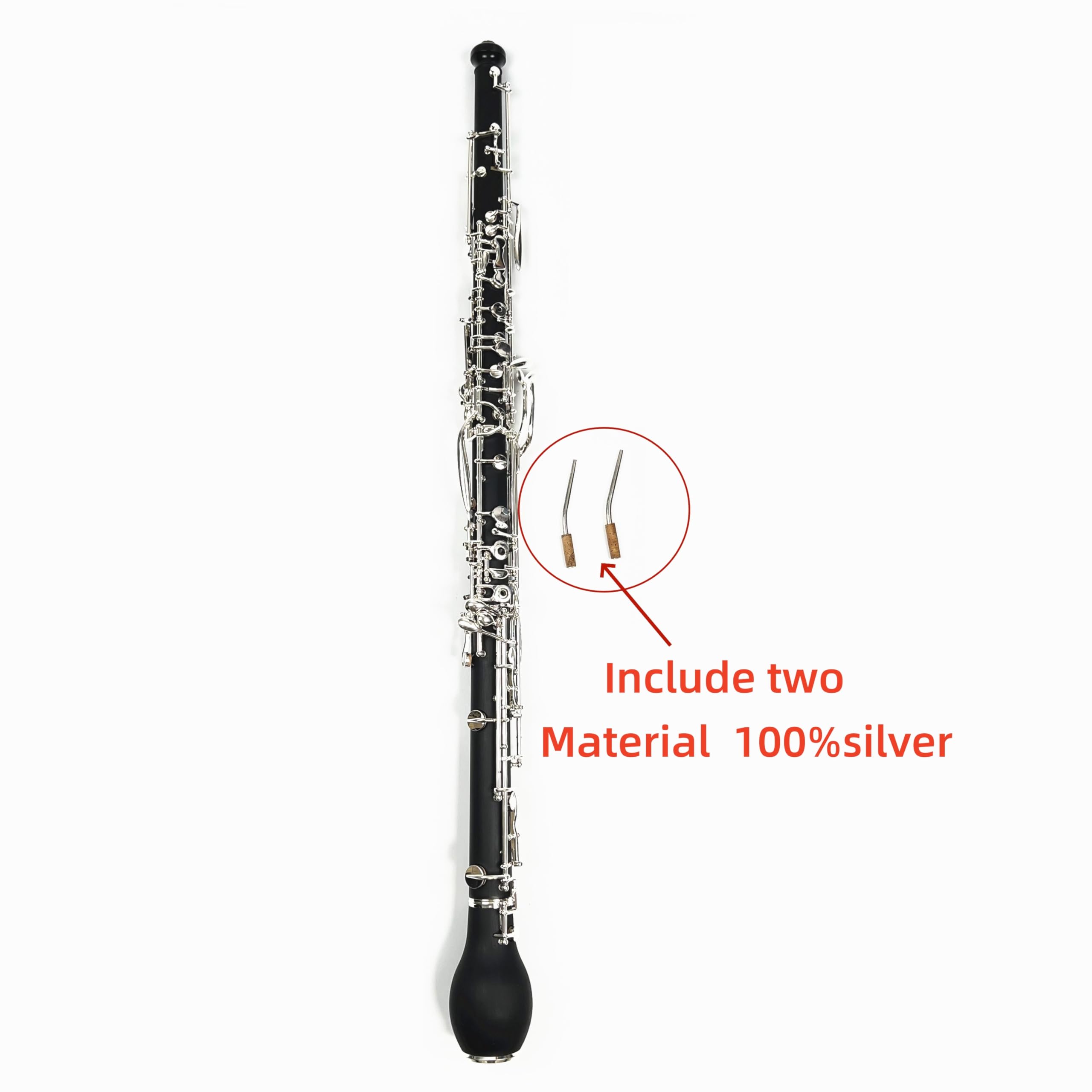English Horn Alto Oboe F Key Synthetic Wood Body Silver-plated Keys Woodwind Instrument with Reed Gloves