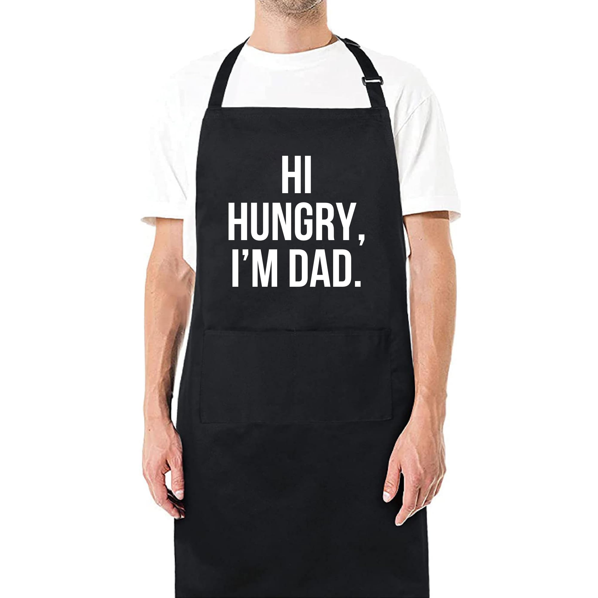 Be Buz Hi Hungry I am Dad Funny Apron Dad Aprons Gift for Him Aprons for Mens Chef Apron Kitchen Apron BBQ Apron Grill Apron Father Day Gift Black Apron