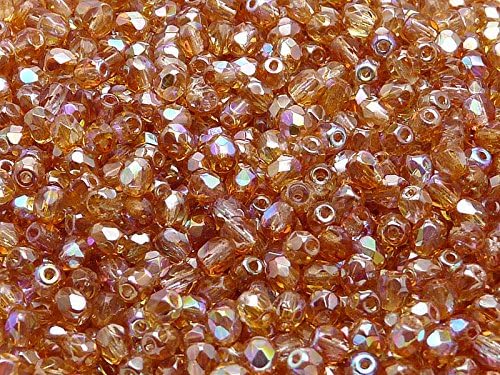 Miniatura 7 de Cuentas de cristal facetadas checas, pulidas al fuego, redondas de 0.157in. Seis colores. Total 600 piezas Set 4SFP 603 (4FP001 4FP002 4FP003 4FP085