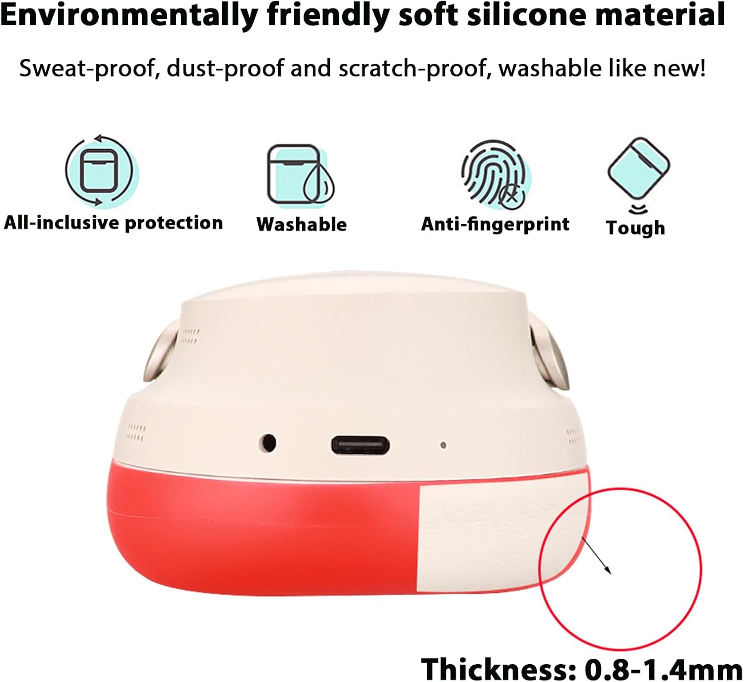 Adhiper Silicone Ear Pads Cover Protector for Bose QuietComfort Ultra Headphones,Sweatproof Headphones Cushions,Rugged Durability Earcup Cover Protector,Replacement Ear Cushions Cover(Black) - Image 2