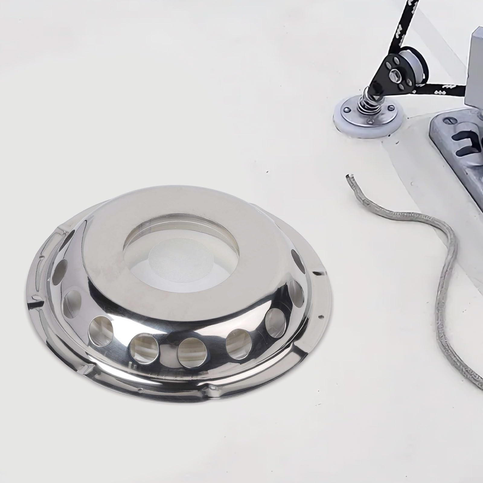 Pour grille d'aération ronde en acier inoxydable de 22,9 cm, pour grille d'aération marine, camping-car, bateau, yacht, caravane, argent