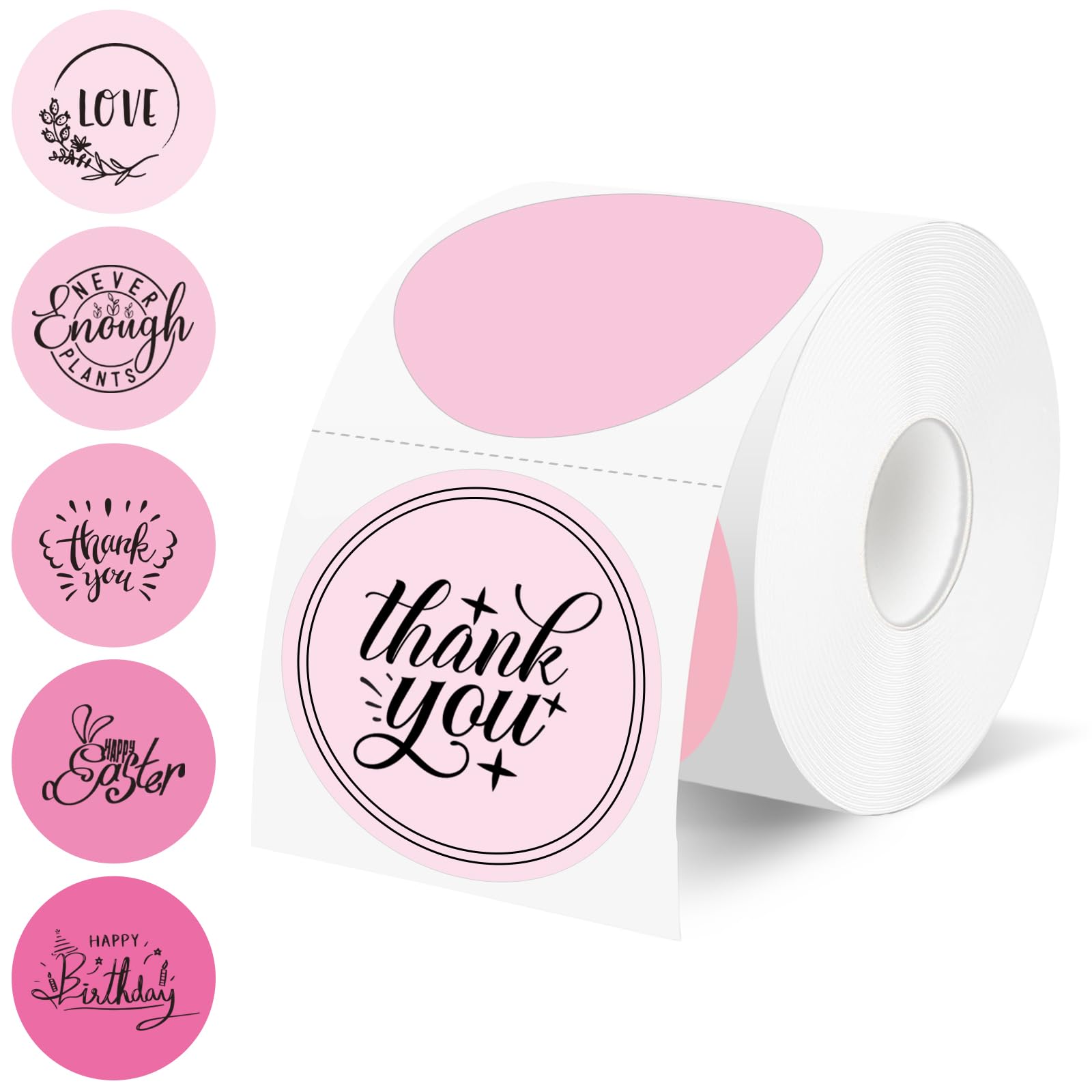 Photo 1 of Starziwen 500 Labels/Roll 2" Gradient Pink Round Thermal Labels, Waterproof Circle Blank Thermal Sticker Compatible with Direct Thermal Label Printers for DIY Logo Designs, Thank You, Small Business