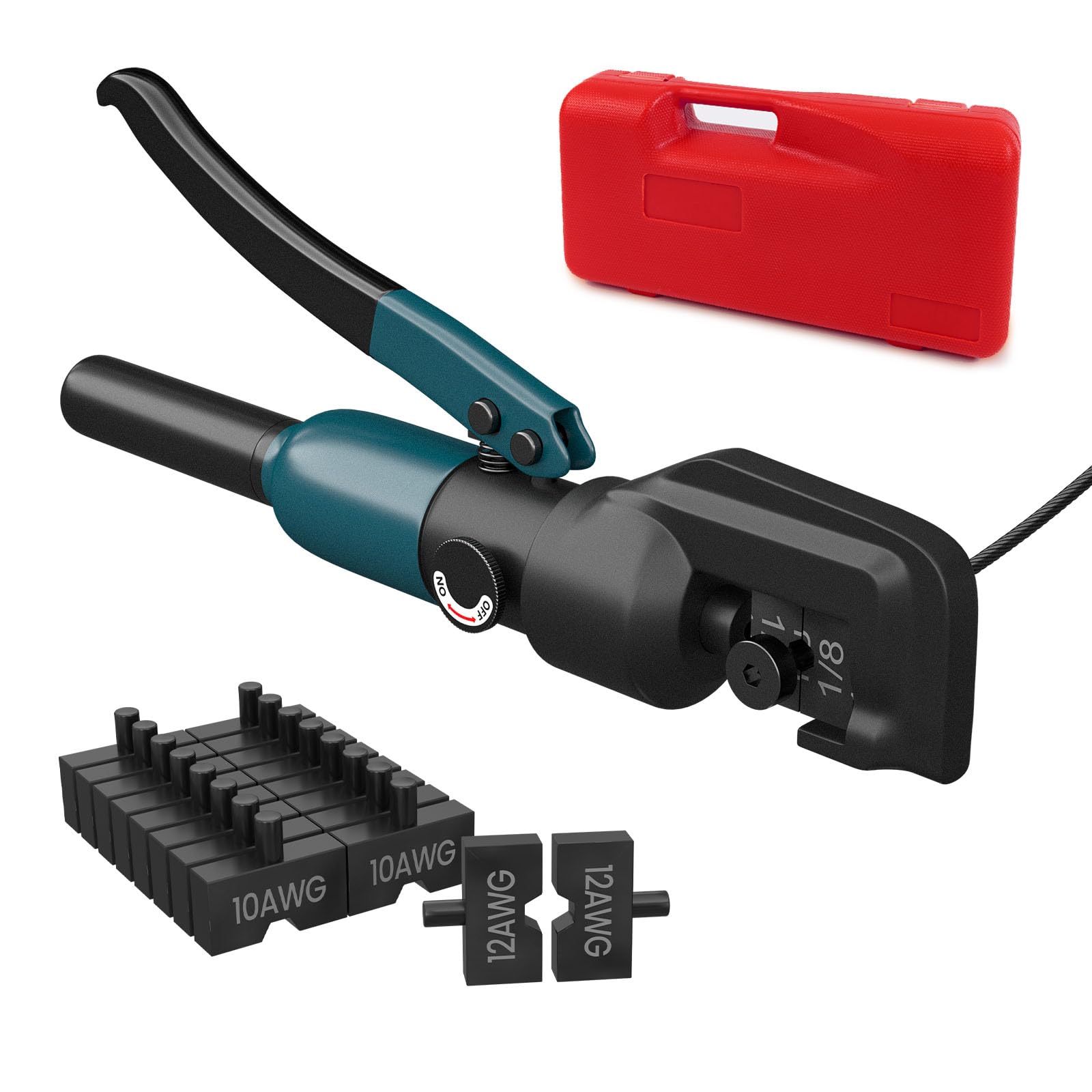 Muzata Upgraded Hydraulic Crimping Tool Cable Crimper with 9 Dies CT28