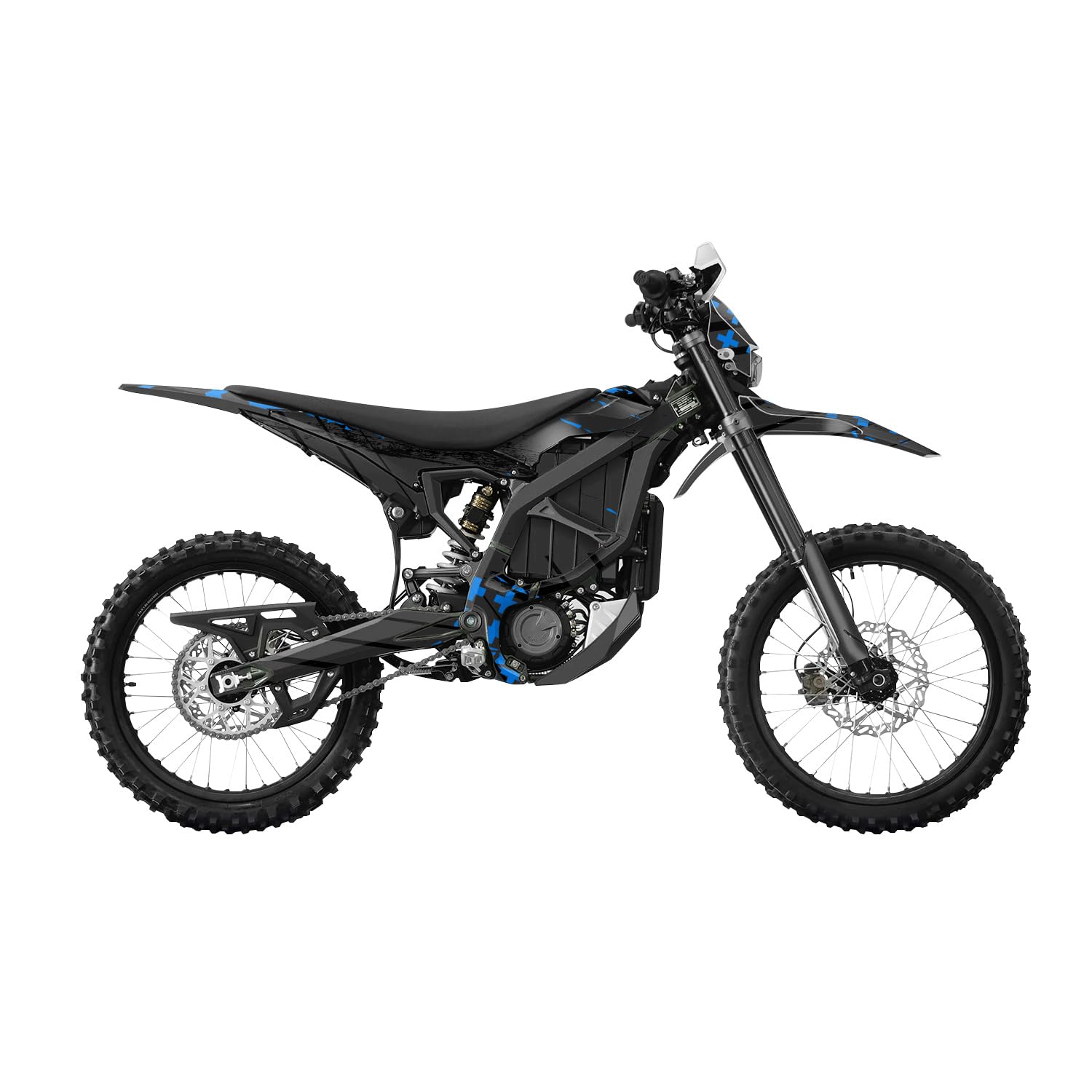 Surron Ultra Bee Graphics Kit Wrap - Grunge Cross Blue - Sur-Ron Skin - Premium 3M Vinyl Protective Wrap Decal Cover - Easy to Apply | Crafted in The USA by MightySkins