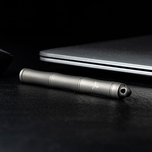 Miniatura 8 de WeKnife Syrinx - Bolígrafo de metal de titanio, bolígrafo ligero ejecutivo de lujo, con 2 coleccionistas de recarga de tinta negra extra, bolígrafos