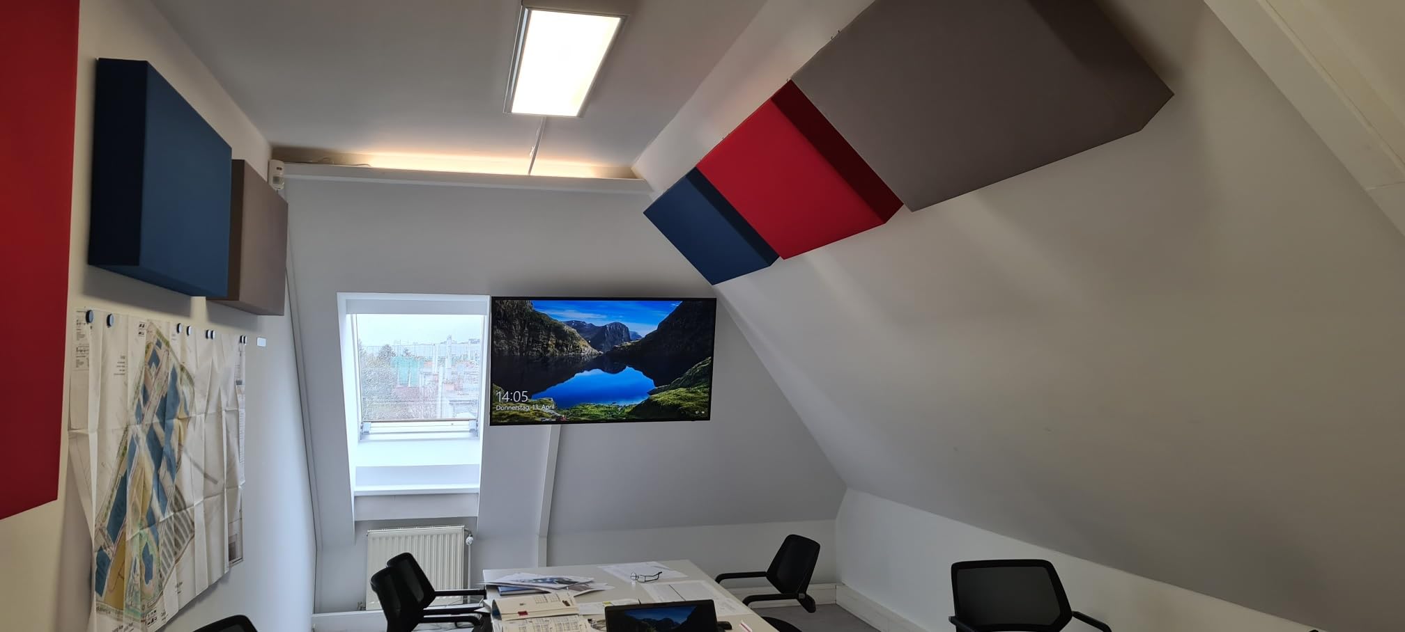AcousticBalance 211 Breitbandabsorber, (100x50x11 cm) Akustik Absorber/Schallabsorber/Akustikpaneel/Deckensegel/Deckenabsorber (Silber)
