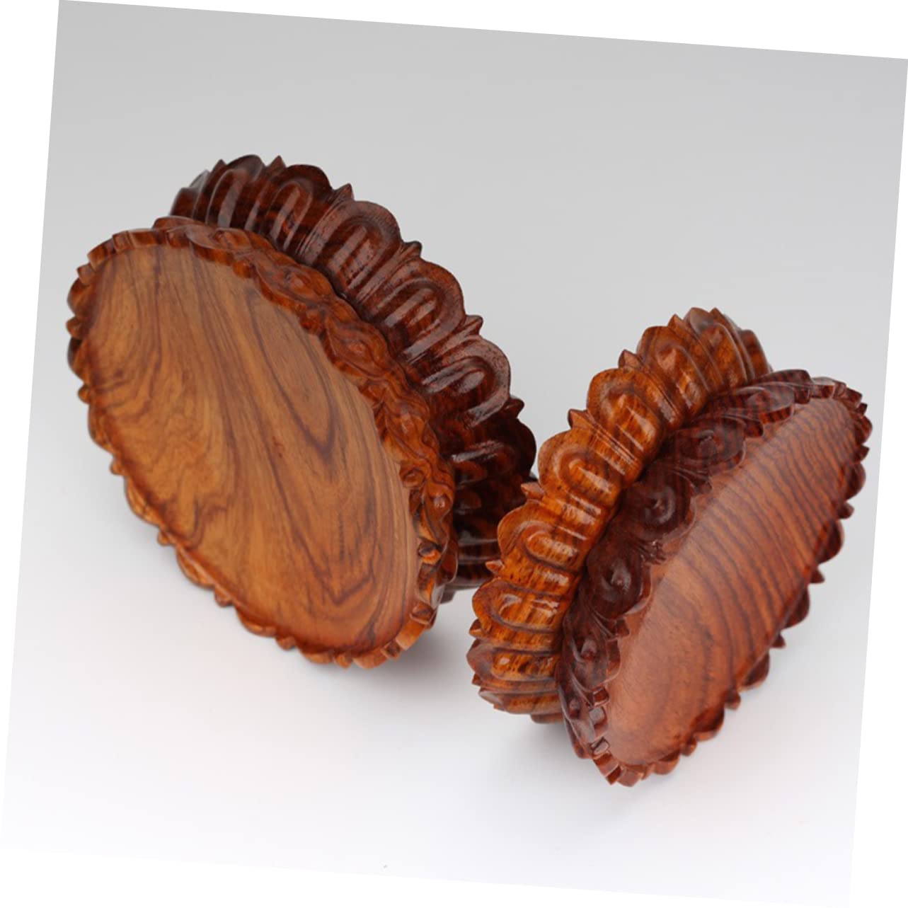 Happyyami Soporte Base Apilable y Estable de Madera Bola de Cristal para en Forma de Loto para Exhibición y Organización Hogar