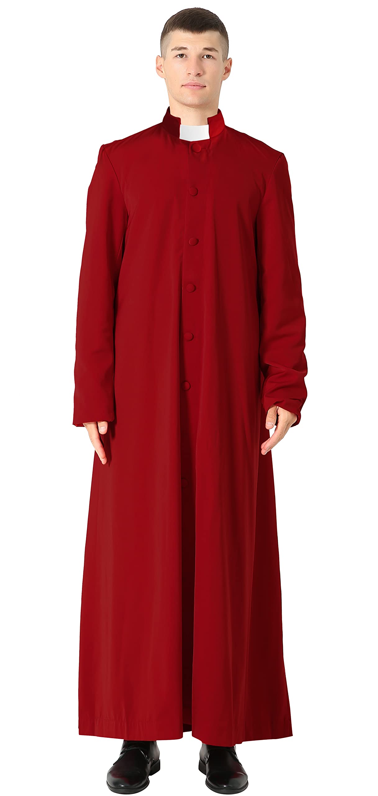 IvyRobes Unisex-Adults Roman Pulpit(Clergy) Cassock with Tab Insert Collar