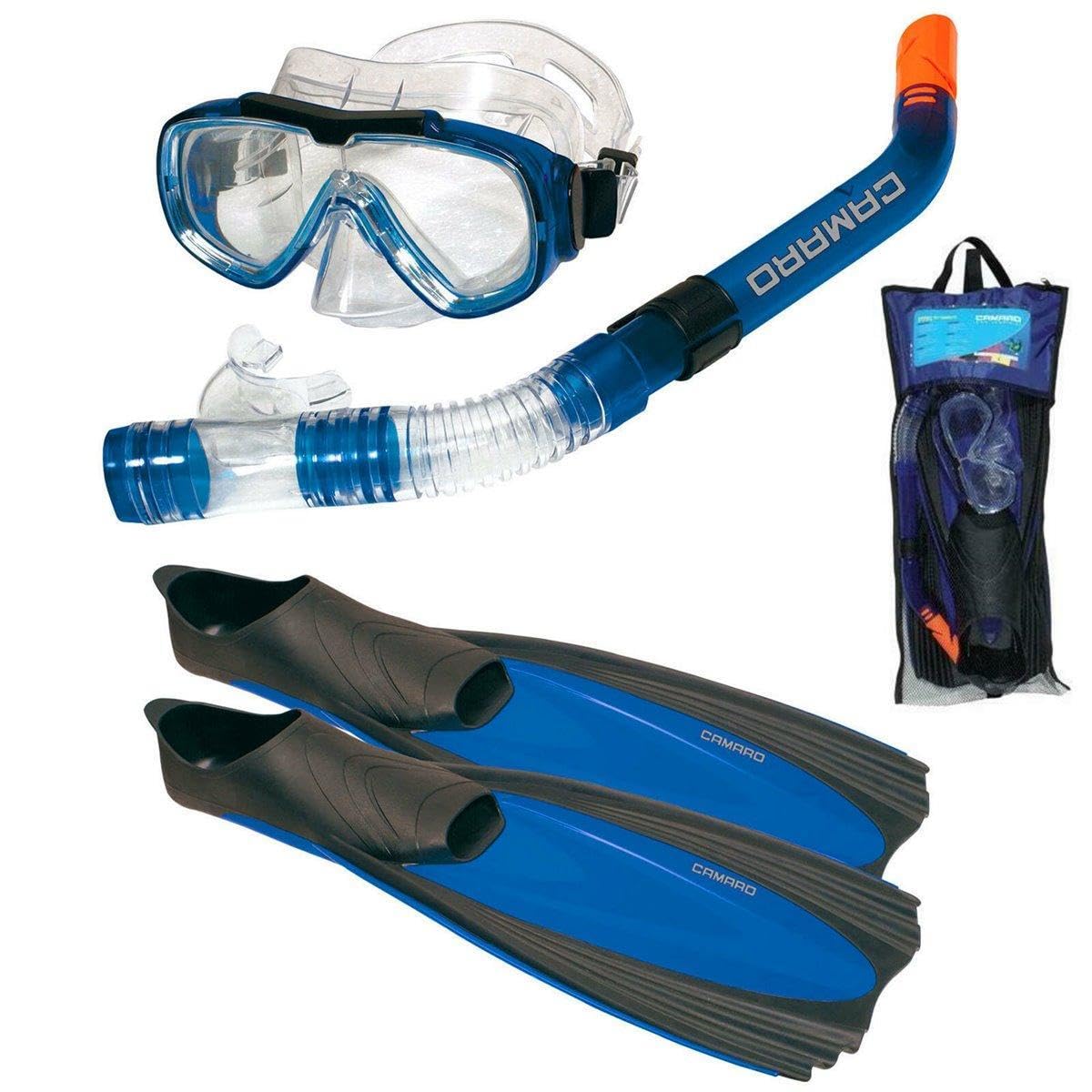 CAMARO Professional Complete Flossenset Schnorchelset Tauchset Maske Schnorchel Flossen