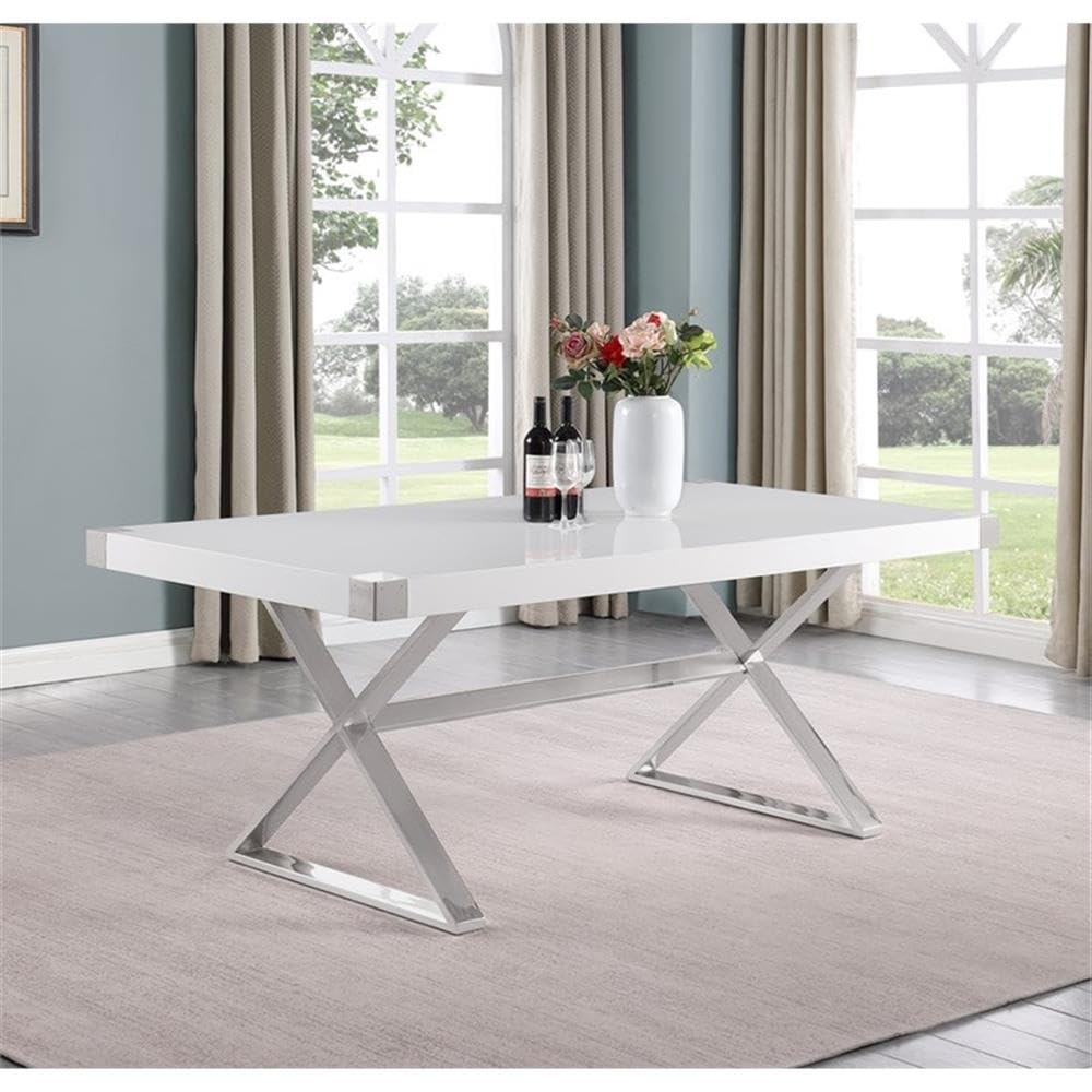 Amazon.com - Best Quality Furniture White Lacquer Wood Dining