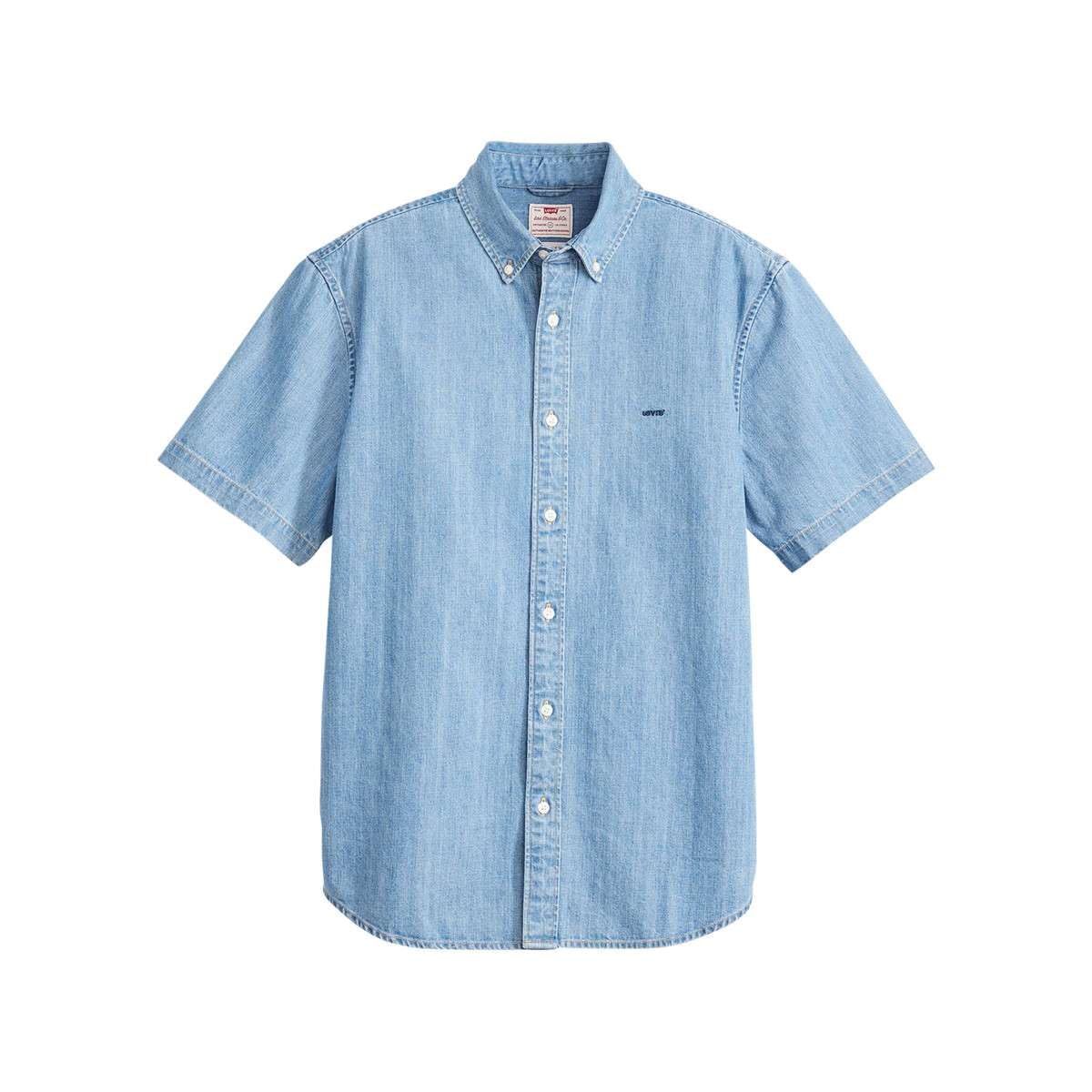 Levi's Męska koszula z krótkim rękawem Authentic Button, Eli Medium Blue Wash, XL