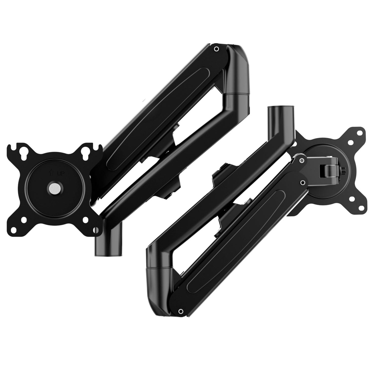 Maclean MC-861N 2-krotny uchwyt do monitora, uchwyt stołowy na 2 monitory ze sprężyną gazową, ramię monitora, uchwyt monitora od 13"-27" do 14 kg (2 x 7 kg) VESA 75 x 75 100 x 100 cm, czarny