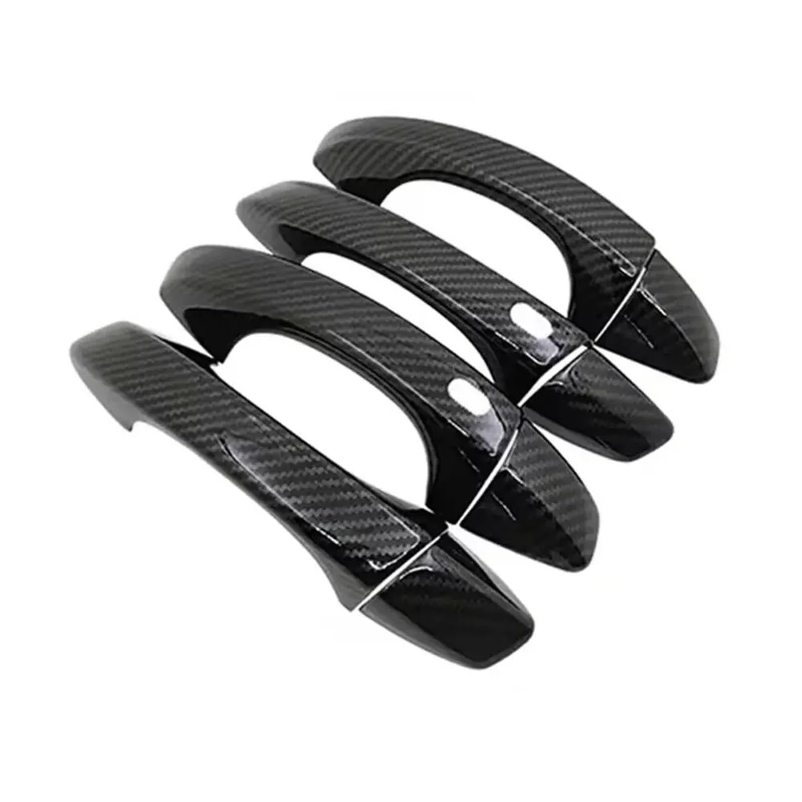 DUDUYANG Car Outside Door Handle for Skoda for Octavia for A7 2014-2019 Car Sticker Carbon Chrome Black Silver Exterior Door Handle Moulding Cover Trim Accessories