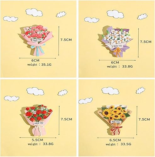 Miniatura 3 de 4 imanes de flores para refrigerador y 15 imanes creativos de resina 3D para refrigerador, gabinete de almacenamiento, pizarra blanca, decoración de