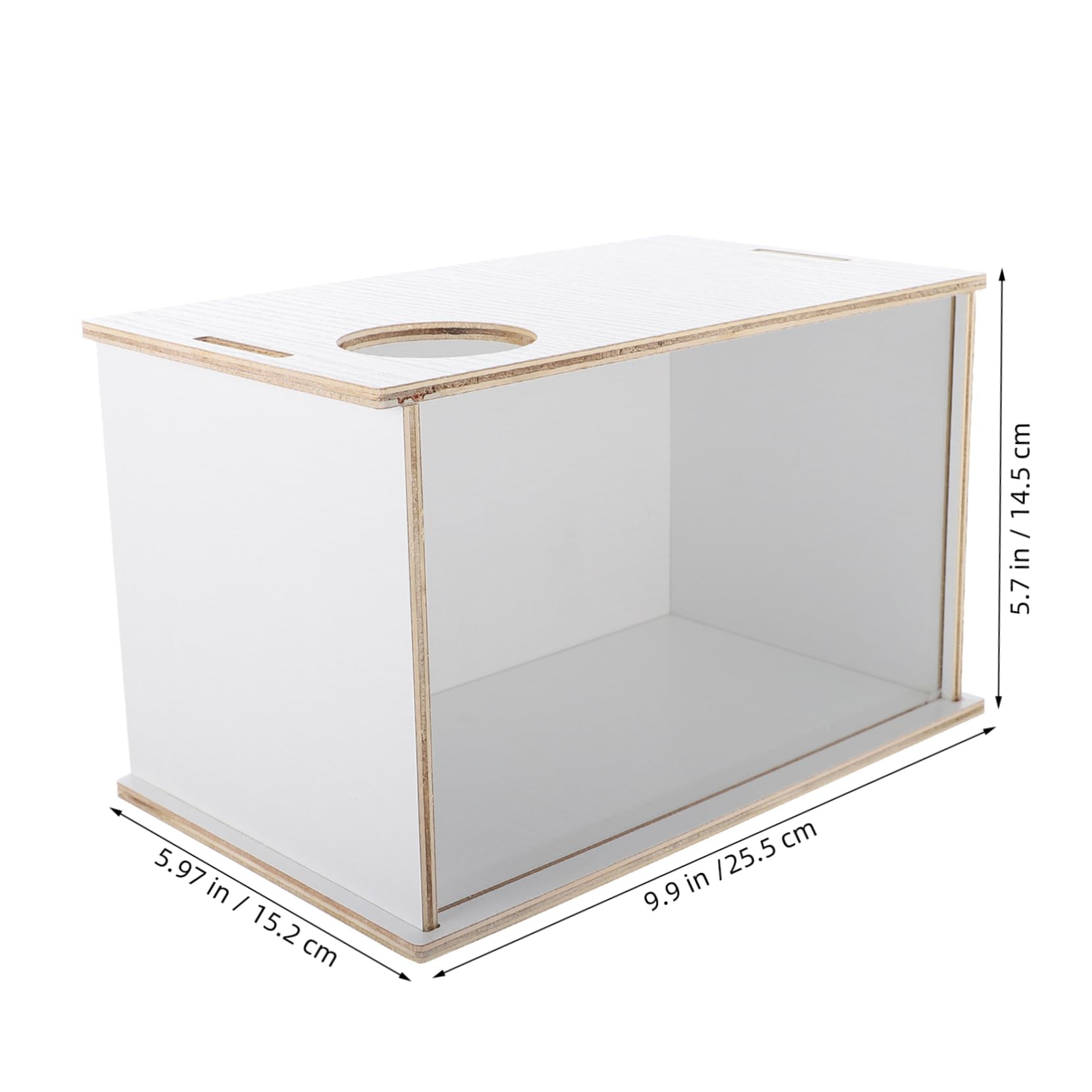 UPKOCH Hamster Sandbad mit Abdeckung, Transparent, Acryl Holz, Weiß