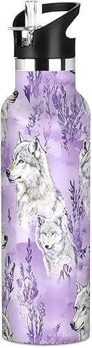 Miniatura 22 de Sweet Bantam - Botella de agua reutilizable con aislamiento de doble pared, con tapa de pajilla, sin BPA, a prueba de fugas, para deportes,