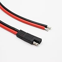 Vista 2 de Cable de extensión de conector SAE 10AWG de 11.8 in/1 pie, conector de desconexión rápida SAE Cable de extensión de panel solar para motocicletas