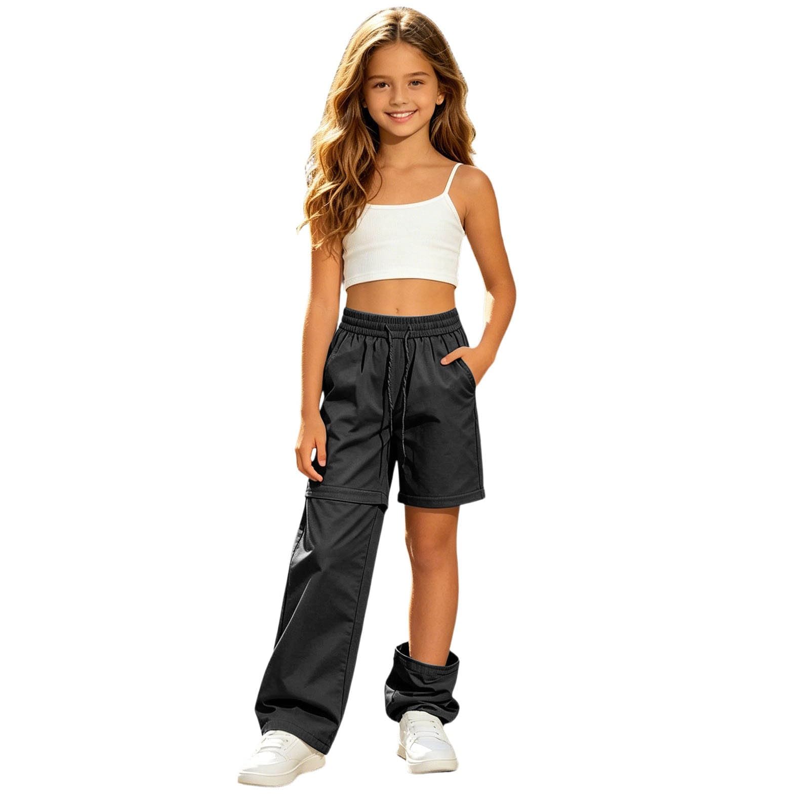 Outdoor Hosen Für Mädchen Zip Off Trekkinghose Arbeitshosen Kinder Cargohose Sommer Wanderhose Softshell Trainingshose Schnelltrocknend Laufhose Sporthose Kurze Hose