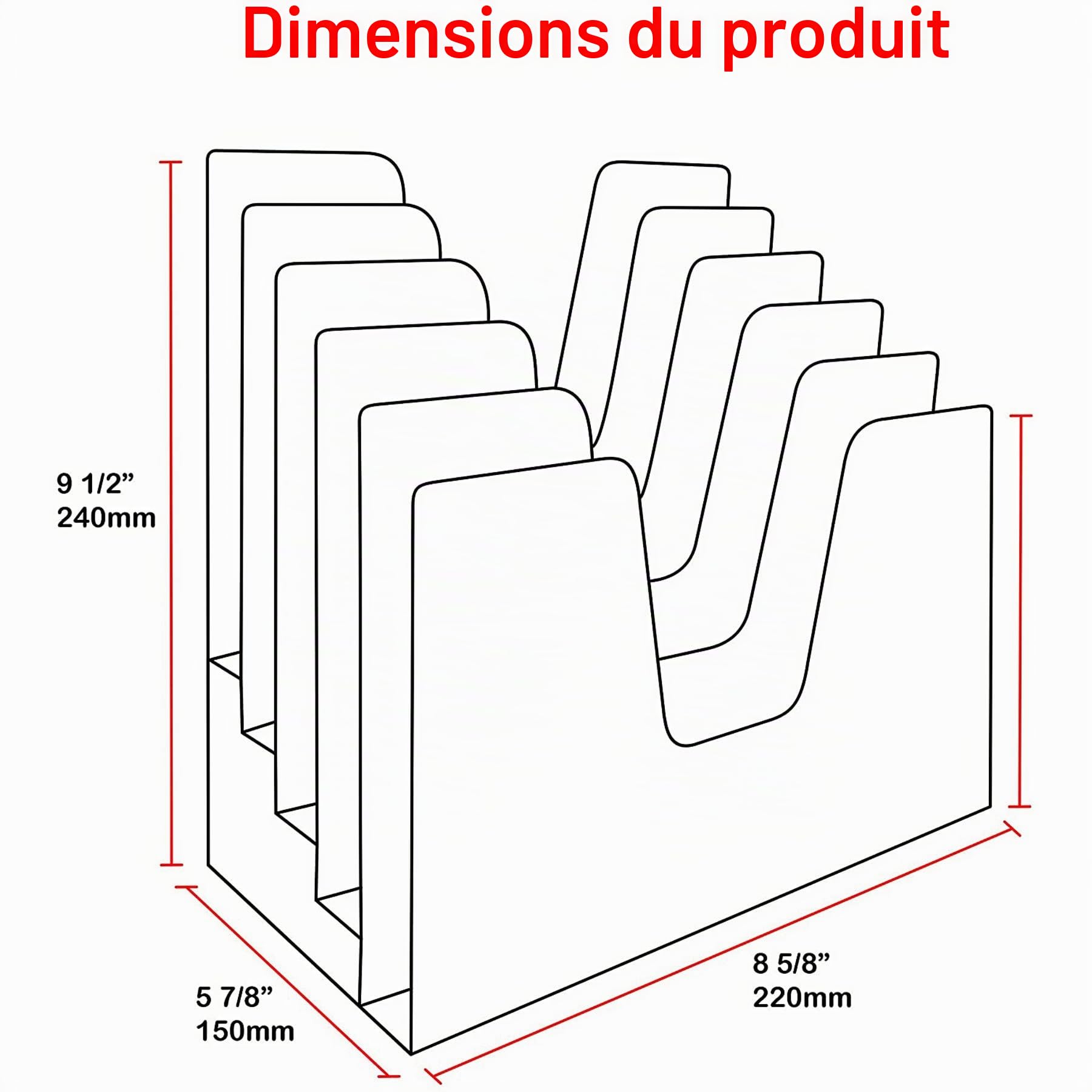 Acrimet Organisateur de Trieur de Bureau de Fichiers avec 5 Compartiments Incliné (Classeur de Bureau de Fichiers) (Plastique) (Couleur Bleu)