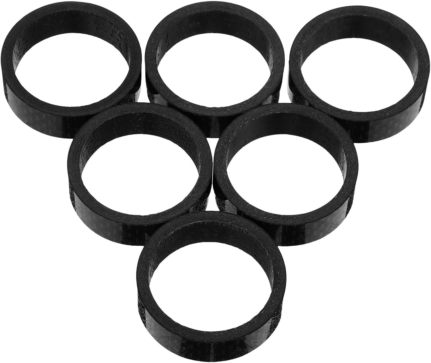 6pcs 10mm Carbon Fiber Bicycle Headset Stem Spacers Kit for Mountain and Road Bikes, Lightweight Front Fork Washers for Cycling Stability and Handlebar Fit