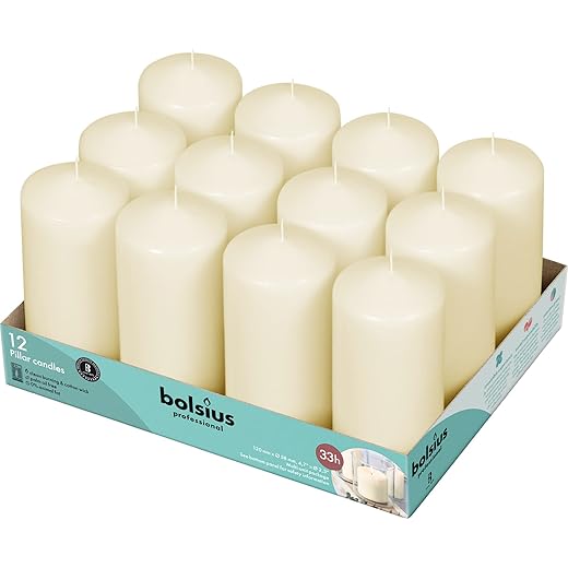 Bolsius Basic candles Smooth pillar candles – Ivory