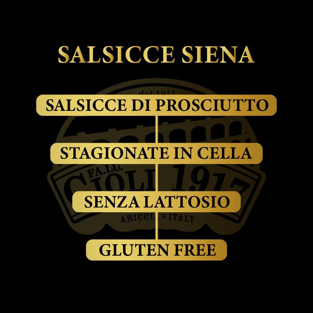 Fa.Lu.Cioli 1917 - Salsicce tipo Siena IGP sottovuoto, Salumi Artigianali - Carne selezionata senza Conservanti, Glutine e Lattosio, ideali per aperitivi. Certificazione IFS (1000, Grammi) - 3