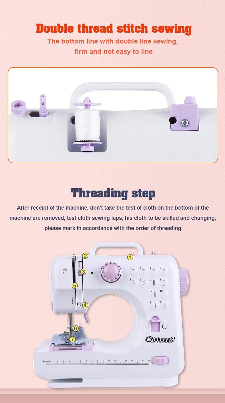 Portable Sewing Machine with Lamp, Pedal Cutter, 2 Speeds and Sewing Kit in Nepal at NPR 0