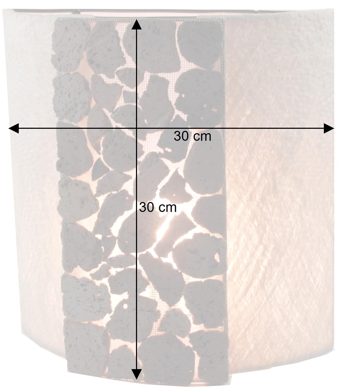 GURU SHOP Wandlampe/Wandleuchte, in Bali Handgefertigt aus Naturmaterial, Lavastein - Modell Cleopatra Stone, 30x30x12 cm