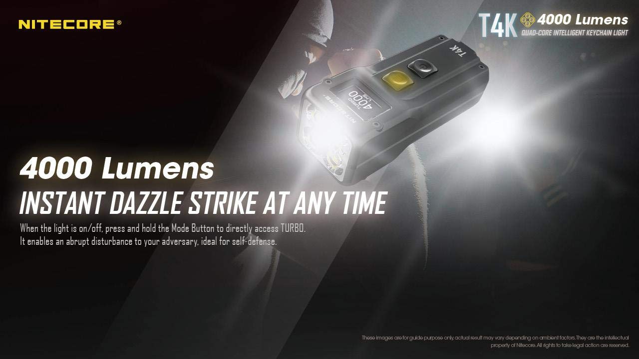 Nitecore T4K typ C akumulator brelok XP-L2 latarka - 4000 lumenów