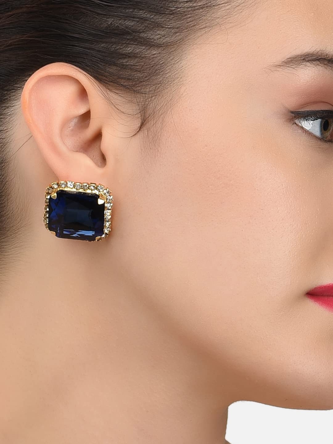 Stone & Diamonds Fusion Stud Earring For Women