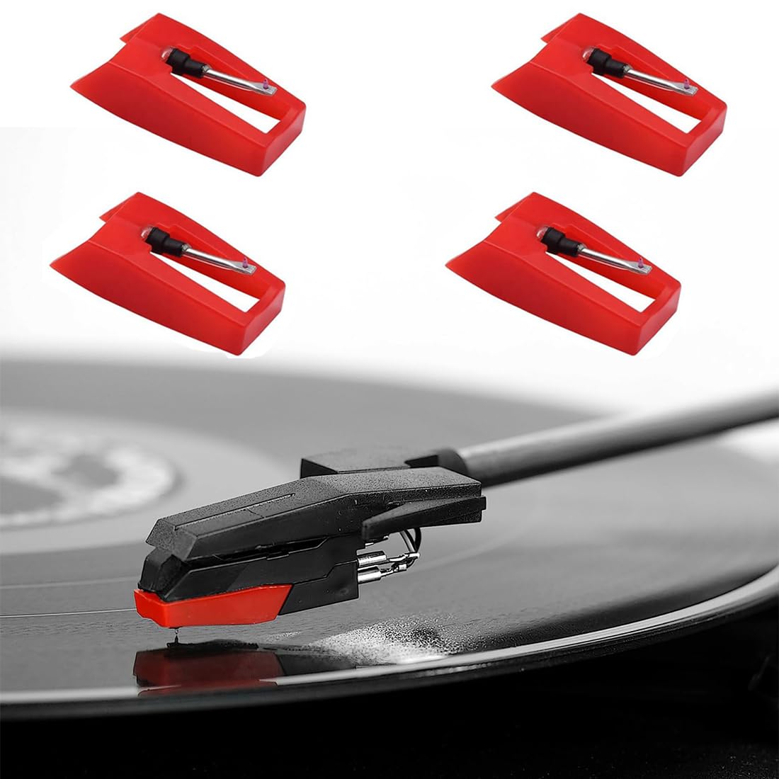 Diamant Aiguille Tourne Disque Pour Platine Vinyle Stylet Aiguille De Remplacement (Lot De 2