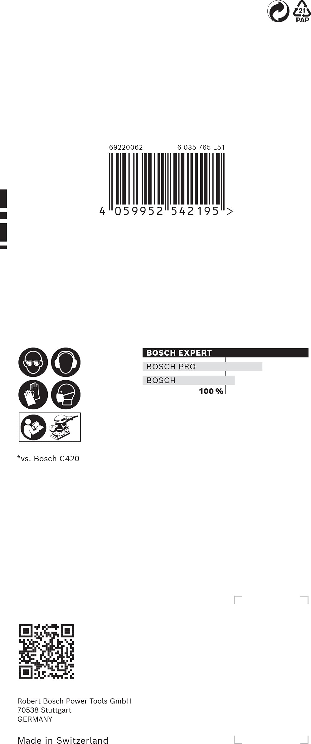 Bosch Professional 10x Carte abrasive Expert C470 con 8 fori (per Legno duro, Vernice su legno, 80x133 mm, Grana 120, accessorio Levigatrice orbitale)
