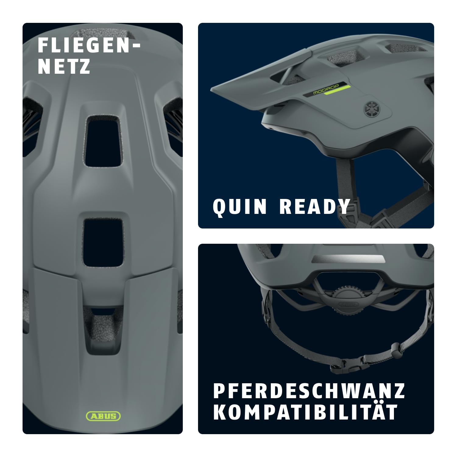 ABUS MTB-Helm MoDrop - robuster Fahrradhelm mit guter Belüftung für Mountainbiker - individuelle Passform - für Damen und Herren - Grau Matt, L