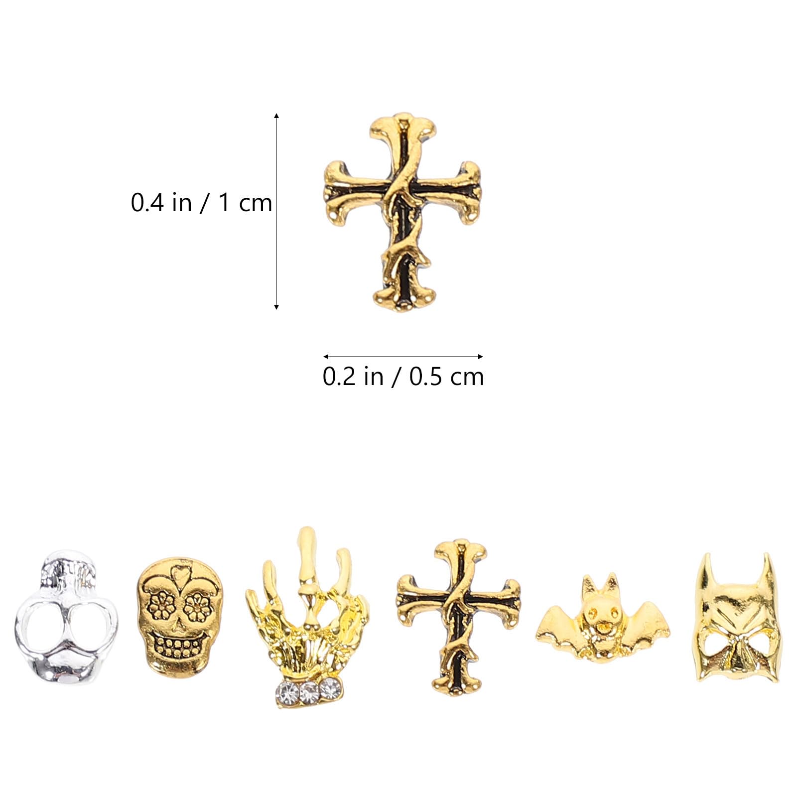 Uonlytech 480 Piezas Dije de Esqueleto para Uñas de Halloween en Aleación Plateada, Accesorio Elegante para Decoración de Uñas DIY Estilo Chic y Moderno