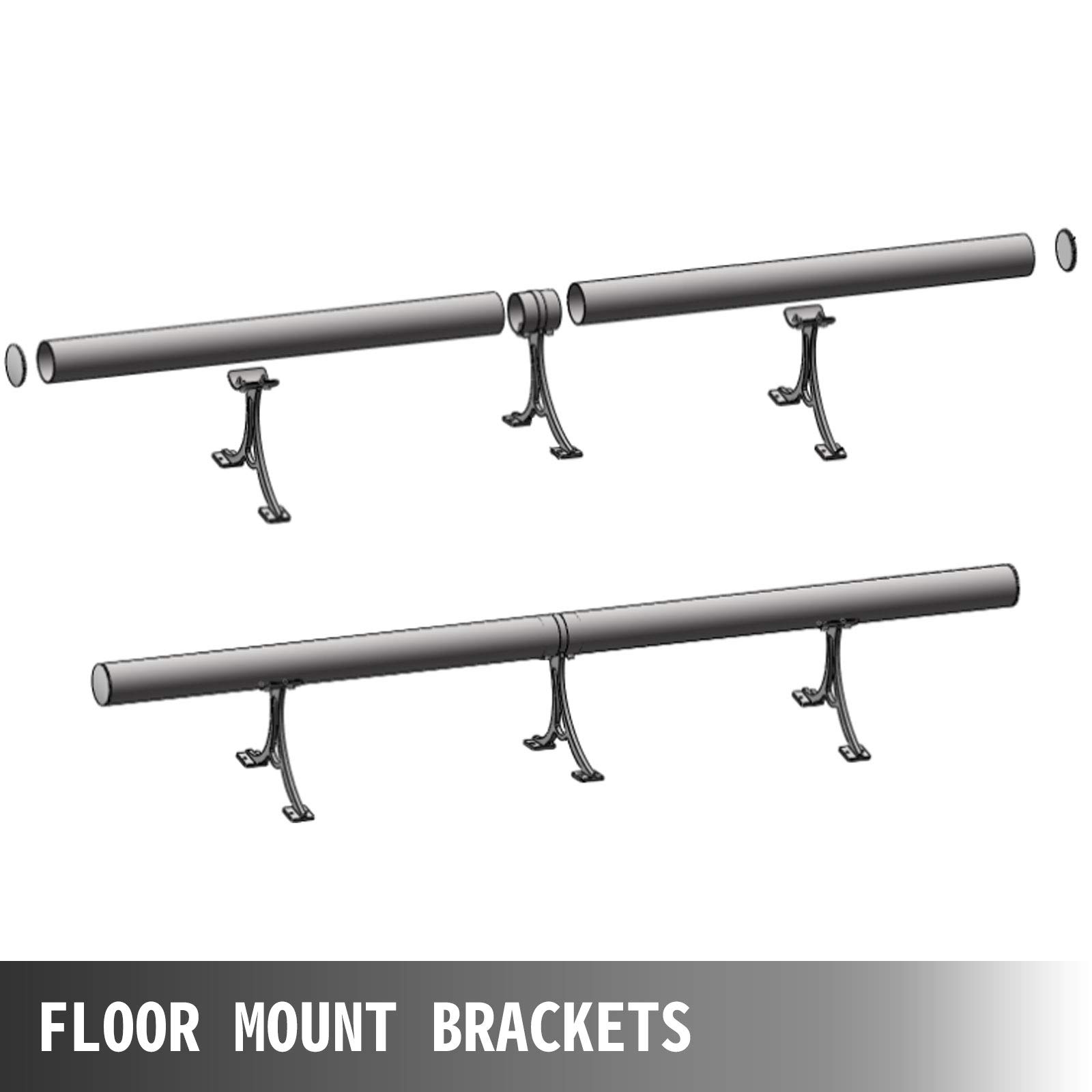VBENLEM 2''OD Bar Foot Rail Kit 6FT Long Solid Bar Mount Foot Rail Kit