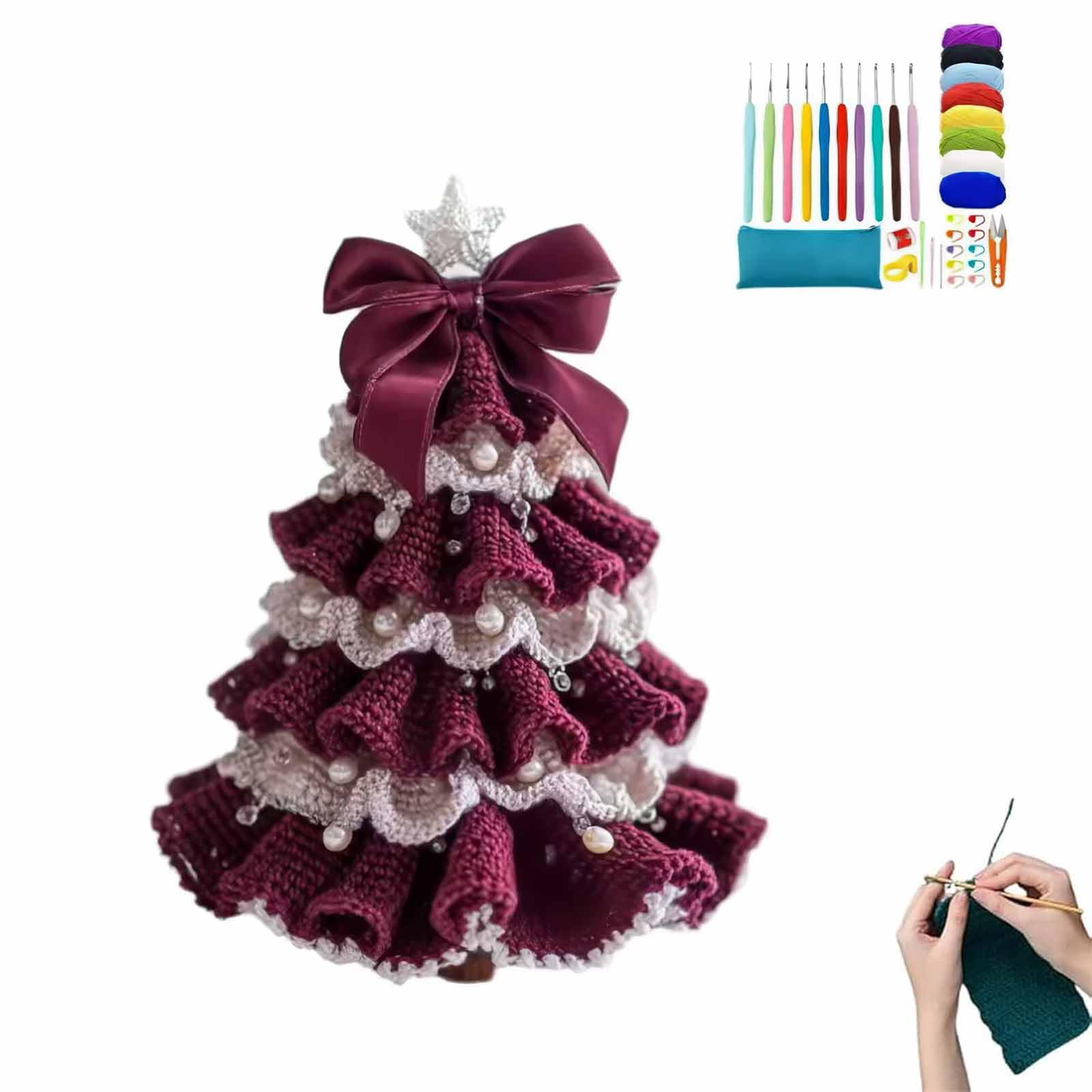 Kit De Crochet Noël Pour Débutants - Pour Faire Des Gnomes, Avec Fil, Crochet, Ciseaux, Tutoriel (rose)