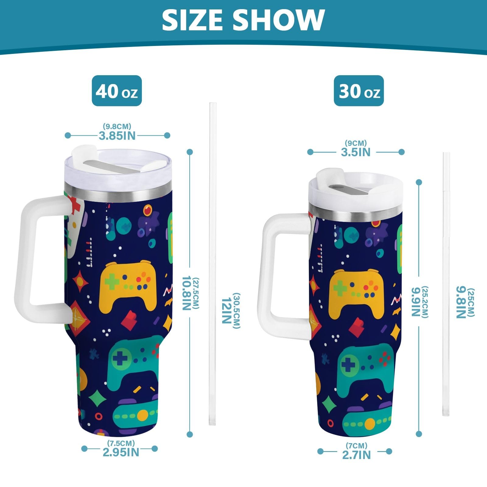 Amazon.com: 40 oz Rainbow Games Console Insulated Tumbler with 